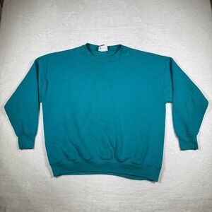 Vintage Lee Heavyweight Cotton Blend Teal Sweatshirt 20W Made in USA